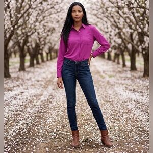 🔥🤍 French Connection Women’s Henley Blouse | Classic Button-Front Top 🤍